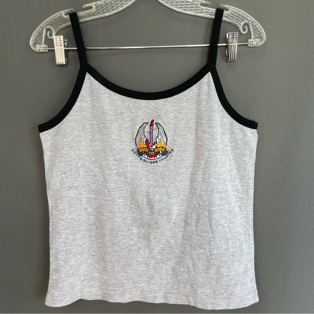 DISNEY Rock n Roller Coaster vintage tank top rock the world 90s embroidery
